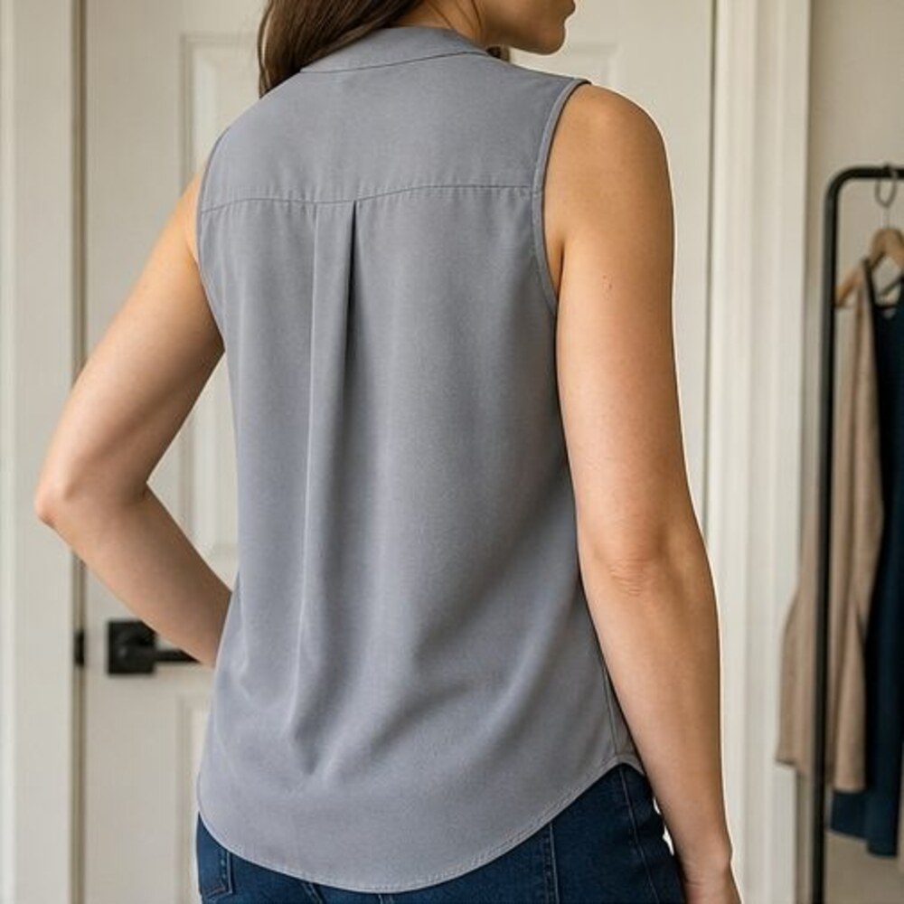 Gray Peplum Top - Picture 3 of 6